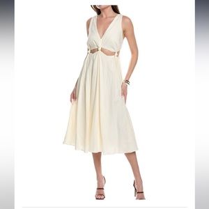 Farm Rio Size Small white linen dress with knot accents